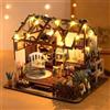 Cuteefun Casa delle Bambole in Miniatura con Luci LED, Kit Creativo Fai da Te, Oggetto Decorativo, per Adulti e Adolescenti, Idea Regalo per Natale e Compleanno (Rifugio Relax)