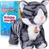 Marsjoy Modello Grigio Robot Cat Peluche Gatto Animale Farcito Gatto Interattivo, Miao Gattino Touch Control, Animale Elettronico, Giocattolo Robotico Kitty, Gatto Giocattolo Animato per Ragazza