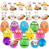 Generisch CWENDANER Conigli per bambini, 12 fantastici conigli e 12 uova di Pasqua colorate, bomboniere e imbottitura pinata per il compleanno dei bambini, regali di Pasqua