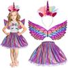 Hifot Costume da Unicorno Bambina,Vestito da Principessa Ali con Cerchietto Unicorno, Tutu Gonna per Festa Compleanno Partito Regalo Carnevale