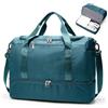 SEAFEW Borsone da Viaggio Extra Grande 50L, Bagaglio a Mano Borsa da Viaggio con Scomparto per le Scarpe, Borsa Sportiva Borsone da Palestra da Weekend,N4-Blu Pavone