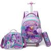 HTgroce Pop Borsa it Unicorno Zaino Scuola Trolley da Viaggio Fidget Trolley per Zaino Scuola Elementare Relief Pressure Spremere Sensory Toy Borsa Strumento Pop Scuola Bambina Zaino con Ruote.