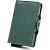 K ' KRASEN ' KRASEN' - Portafoglio e Porta Carte Nappato Verde Foresta con Sistema Anti-Clonazione, Scatoletta in Alluminio Anticaduta, Bottone e Cerniera Porta Monete