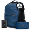 Airback GO Zaino Sottovuoto Viaggio con Pompa - 16-32L, con Borsa da Toilette, Zaino Bagaglio a Mano con Sottovuoto per Cabina, Zaino Viaggio Leggero & Espandibile, Comodo e Resistente All'acqua, Blu