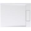 doporro Piatto Doccia Rettangolare in Marmoresina Effetto Pietra, Piletta Inclusa, 75x100 cm, Bianco - Geoma04