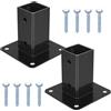 McBlast 2 Pz Staffa Palo Fissaggio Pali Legno, Staffa di Ancoraggio a Vite, Supporto Porta Palo Quadrata, Manicotto da Avvitare con Base a Palos per Pali in Legno 50x50 mm, per Recinzione Capannoni Gazebo