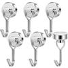 Wukong 6 Pezzi Ganci Magnetici Potente, 20mm Calamita Neodimio Ganci Altalena, 13KG(28LB) Calamite Piccole Rotonde, Gancio Magnetico per Cucina, Magazzino e Esterno