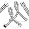 SANDUNKEJI 2 tubi idraulici per lavabo da cucina, 30 cm tubo di collegamento tubi per rubinetto G3/8, connettori tubi flessibili in acciaio inox per bagno cucina