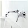 PHASAT Rubinetto per Lavabo a Muro Rubinetto Muro Bagno Rubinetti Parete Miscelatore monocomando per lavabo In Ottone PTBB06C