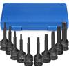 Profiwoab Set di chiavi a bussola Torx, 1/2, T20-T60, 10 pezzi, con scatola di immagazzinaggio, per avvitatori a percussione, riparazione auto, riparazione motore