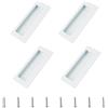 MOROBOR 4 maniglie rettangolari da incasso a scomparsa, design incorporato, maniglie per porte scorrevoli con viti, in acciaio inossidabile, per armadi e cassetti (bianco)