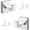 LWLWA 2 Pezzi Appendino da Muro, Appendi Accappatoio Acciaio Inossidabile 304, Punzone Nascosto Gancio Asciugamani Bagno, Argento Ganci per Accappatoio Doccia, per Bagno, Cucina, Camera da Letto