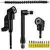 Suevut 14 Pezzi Trapano Mandrino Avvitatore Angolare Kit,105 Gradi Prolunga Accessori Snodo Avvitatore, Prolunga Trapano Flessibile, Punte per Cacciavite Corto, per Punte Adattatore