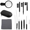 Goktvai 13pz Kit di Pulizia per Apparecchi Acustici, Include Spazzole Lente d'Ingrandimento Asta di Ventilazione Custodia in Tessuto e Altro Ancora Accessori per Apparecchi Acustici Cuffie Auricolari