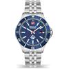 Swiss Military Hanowa Orologio da uomo QUARZUHR da 42 a 10 bar, SMWGH2100601, SMWGH2100602, SMWGH2100603, SMWGH2100604, SMWGH2100610, argento, Bracciale