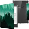 CoBak Custodia per e-Reader da 6, retro trasparente, leggera con funzione sonno/veglia automatico. Non compatibile con Kobo (scocca posteriore trasparente, Verde foresta)