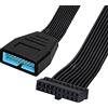 GINTOOYUN Cavo di prolunga USB 3.0, adattatore interno USB 3.0 19/20 pin maschio a femmina (15 cm)