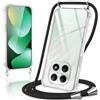 Coiwxmoi Cover per Xiaomi Redmi Note 15 4G con Cordino 6,77,Trasparente Custodia con Laccio Tracolla Corda Catena Cinghia,Ultra Morbido Silicone TPU Antiurto Case per Xiaomi Redmi Note 15 4G, Nero