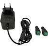 JZK Adattatore di Alimentazione 12V 2A, AC 100-240V a DC 12V 2A, Spina 5.5 x 2.1mm, 2 Spine DC, Caricabatterie Sostitutivo Trasformatore da 24W per Strisce LED, Router e Altri Dispositivi da 12V