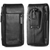 Hengwin Porta Cellulare in Vera Pelle, Marsupio da Lavoro da Uomo con Clip per Cintura per iPhone 16 Pro Max, 16 Plus, Custodia per iPhone 15 14 13 12 11 Pro Max, Borsa Porta Soldi da Viaggio