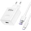 ACAGET 35W Caricabatterie per Super-Charge per HONOR 400 Lite 5G 200Lite 90Lite X7d X8b X8c X6b X8a X7b,Cavo di ricarica USB C Adattatore di alimentazione per HONOR Magic6 5 4 3 Lite Pro 90 70 Lite Pad 9 X9a