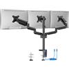 Ergear Supporto Per Monitor Triplo, Braccio per Monitor a Molla a Gas Articolato Completamente Regolabile con Porte USB Per Tre Schermi, Adatto a Schermo LED LCD da 13 a 27 Pollici