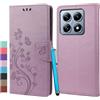 Klapber Custodia per Xiaomi 14T Pro Custodia in Pelle per Xiaomi 14T Pro Cover Portafoglio con Slot per Schede Morbida Gomma Silicone Cover per Xiaomi 14T Pro, Violet