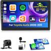 Inefala 4+64G Autoradio per Toyota Auris 2006-2011 Android 15 con Wireless CarPlay Android Auto, 9'' Schermo per Auto Soporta Bluetooth WIFI GPS FM/RDS 32EQ SWC AHD Telecamera Posteriore