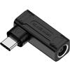 NFHK Presa DC da 140 W, 100 W, 7,9 x 5,4 mm, ingresso su USB-C di tipo C, ad angolo di 90 gradi, adattatore di ricarica per laptop e telefono