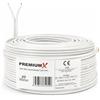 Premium X Cavo coassiale satellitare Twin Mini, 2 x 4 mm, extra sottile e doppia schermatura, cavo antenna TV salvaspazio per SAT, DVB-T, ricevitore doppio, Ultra HD 4K 3D, 20 m, bianco