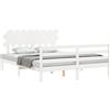 vidaXL Letto in legno massiccio con testata bianca 160x200 cm