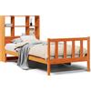 vidaXL Letto in legno massiccio con ripiano senza materasso Wax brown 75x190 cm