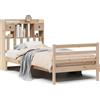 vidaXL Letto a libreria senza materasso 75x190 cm in legno di pino massiccio