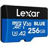 Lexar Blue Plus Scheda microSDXC UHS-I 256GB Classe 10 U3 V30 A2 fino a 170MB/s