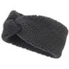 styleBREAKER Fascia per capelli da donna in pile effetto orsetto con nodo a torsione | Morbido cerchietto invernale elastico | Scaldacapelli paraorecchie caldo 56-59 cm, colore:Nero