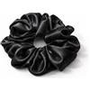 Generisch Elastico per capelli in seta di alta qualità in 100% seta di gelso - Scrunchies di lusso per uno styling delicato e capelli sani. (1, Nera)