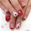 Wedity 24 Pz Natale Chiodi Falsi Carino Babbo Natale Fiocco di Neve Elk Chiodi Falsi Breve Nail Press On False Nails (B)
