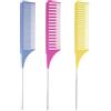 HJZHII 3 taglie pettine per ciocche, pettine per ciocche colore set pettine pettine con manico parrucchiere set pettine per acconciature polvere decolorante pettine per colorare professionale highlight