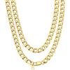 Bandmax Collana Cubana Catenina Uomo Donna Acciaio, 9 mm Grossa Collana a Catena Rapper Hip Hop Punk, Placcato Oro 18K Collana Ragazzo Gioielli di Moda, Lunga da 56 cm, Idee Regalo Natale Laurea
