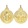 De Bussy Medaglietta di San Benedetto in argento sterling con rivestimento in oro da 18 carati. Misura: 12 mm.