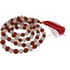AB India Crafts Japa Mala 108 8 mm perle naturali - Collana da meditazione fatta a mano in Rudraksha/cristallo di rocca - con nappa e sacchetto gioielli OM - Originale dall'India (Rudraksha & cristallo di rocca