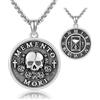 URONE Memento Mori - Collana in argento Sterling con ciondolo a forma di teschio e rose, idea regalo per uomini e donne