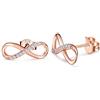 CERSLIMO Orecchini in argento 925 oro rosa, infinito orecchini in argento Sterling oro rosa con zirconi infiniti gioielli regalo, 5 mm, Argento sterling Zirconia cubica Oro rosa