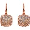 BRONZALLURE Orecchini Donna placcati Oro 18k - Orecchini Pendenti Quadrati Anallergici con Pavé di Cubic Zirconia - Gioielli Made in Italy - Regalo Compleanni, Anniversari, Festa Donna, Festa Mamma