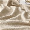 R.SHARE Coperta Mussole 100% Cotone per Adulti 130x150cm Coperta Cotone 4 Strati con Frange Traspirante Morbida Copriletto Estivo Matrimoniale Copridivano, Beige
