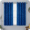 GIRASOLE HOME Coppia Tende Capri Oscuranti Termiche Morbide Motivo Intreccio Argentato 2 Pannelli con Occhielli (Blu Elettrico, 140x150cm)