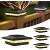 T-SUNUS Luce Postali Solari, Lampade Solari da Giardino 9X9 10X10, Impermeabile IP65, Solare Pilastro Giardino con 3000K e 6000K per Recinto Mazzo Pali 4 Pezzi