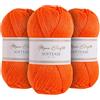 Utopia Crafts Softease - Filato per lavoro a maglia e uncinetto, 3 pezzi, 100 g (pesca rustica)
