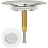 Your Day Mate Tappo per Vasca Ø 72 mm con Doppia Guarnizione, Regolabile in Altezza, Tappo di Scarico Universale per Tutte le Vasche da Bagno, Realizzato in Ottone con Finitura Cromata, Tappo Antiruggine per Vasca