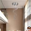 FRIXCHUR Lampadario a spirale cristallo 35,4 moderna goccia a filo a filo a sospensione per soffitti alti 3 luci k9 lampadari a sfera di cristallo per sala da pranzo cucina hallay